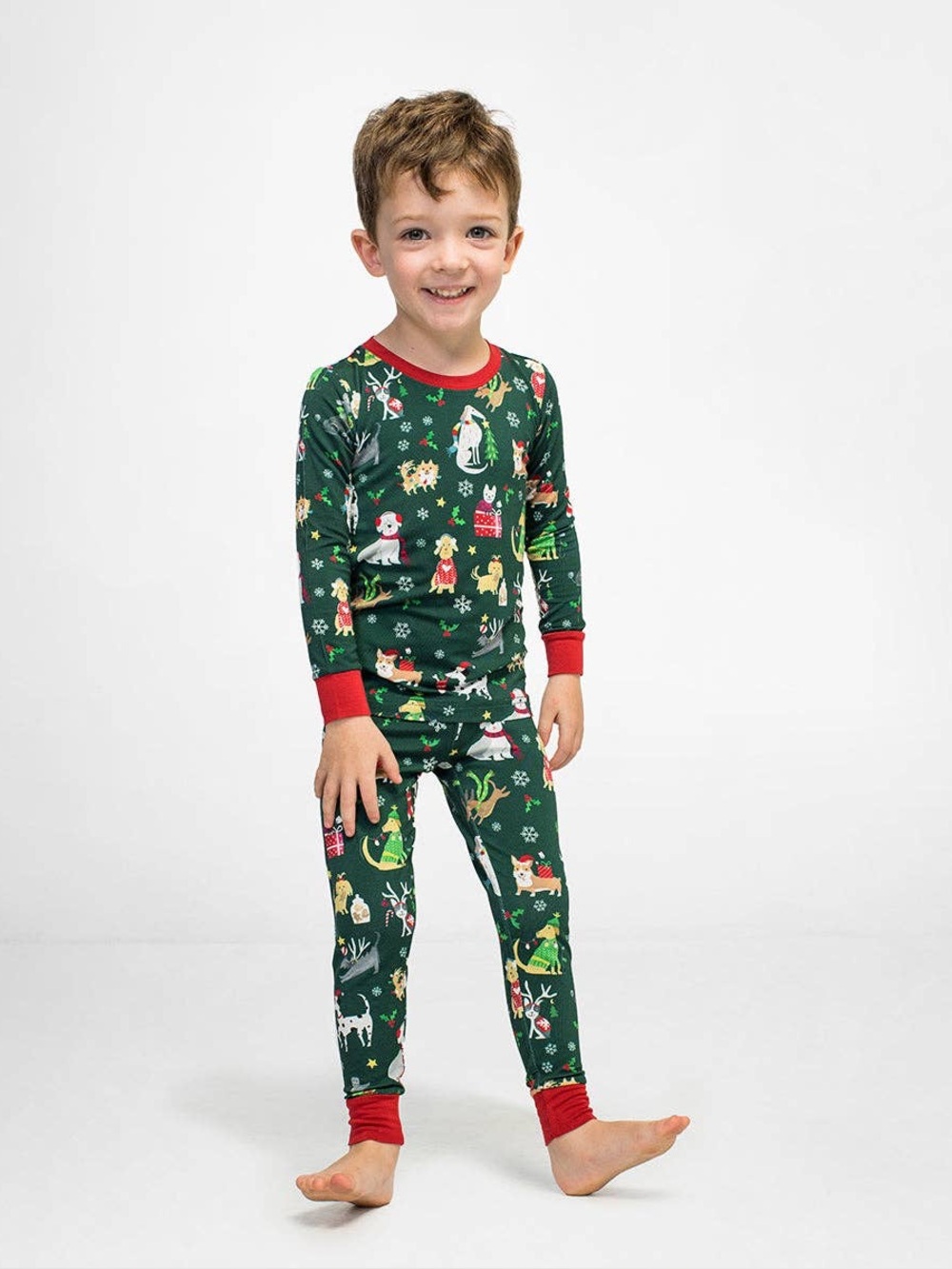Little Sleepies Holiday Hounds Two-Piece Bamboo Viscose Pajama Set Size 3T